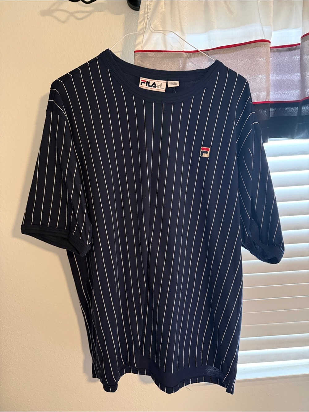 Fila Navy Pinstripe Short Sleeve Crew Tee